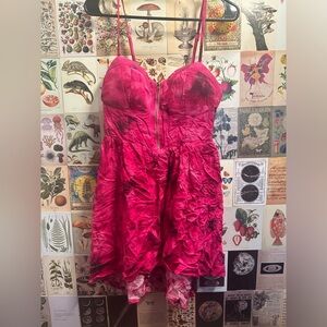 Material Girl size Large, high low dress.Zipper/corset style top. Good condition